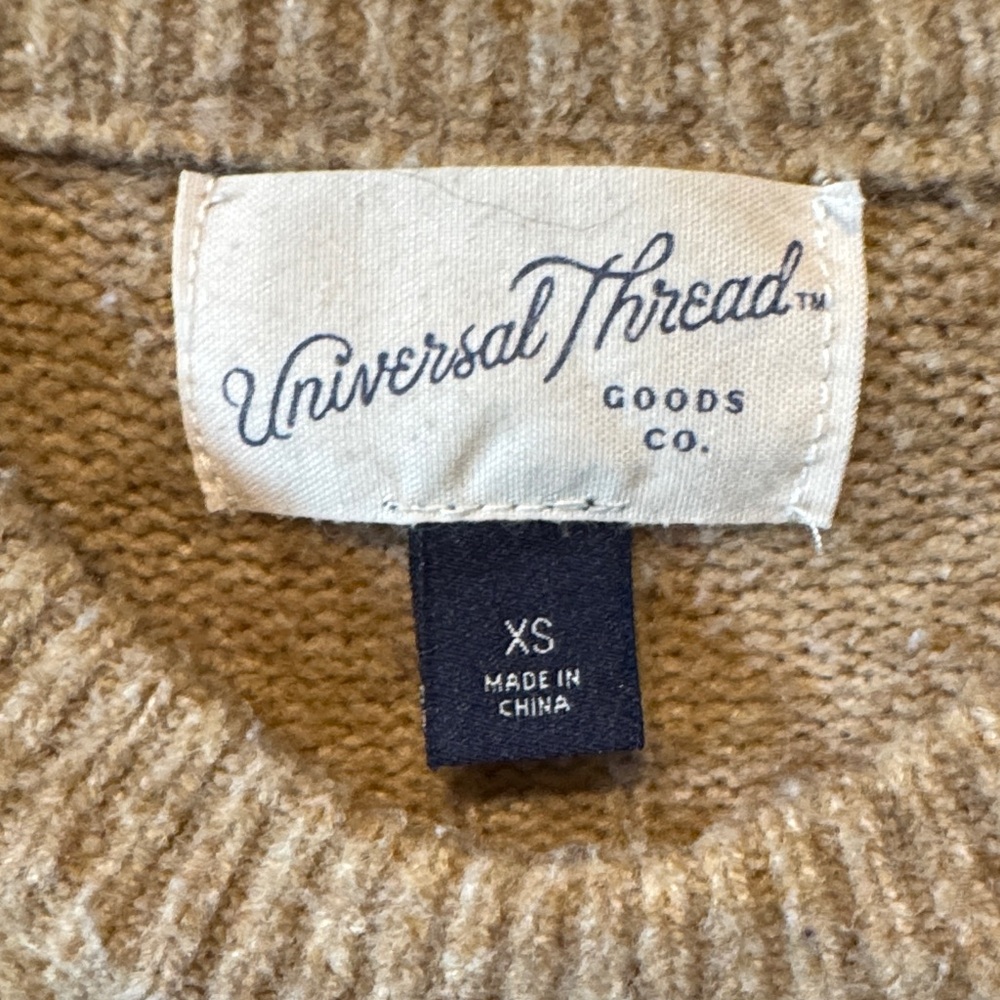 Universal Thread Cozy Tan Crew Neck Sweater - Picture 2 of 3